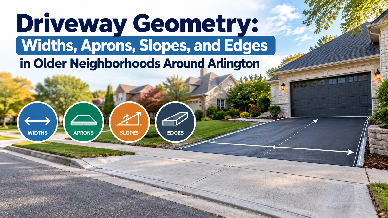 Driveway Geometry: Widths, Aprons, Slopes, and Edges in Older Neighborhoods Around Arlington